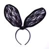 Fiesta de Halloween Mascarada Tocados Velo de Encaje Diademas con Orejas de Gato y Conejo Pinzas para el Cabello Venta al por Mayor Diademas con Orejas de Conejo