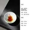 Taza de té de cerámica pintada a mano con motivos de loto y calabaza, taza de té personal para beber té, trae riqueza y fortuna