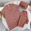 Conjunto de Pijama de Verano para Mujer de Tres Piezas, Pantalones Cortos de Nube de Manga Corta, Talla Grande Conjunto Casual Fino para Mujer para Estar en Casa