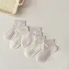 Meias de Verão para Bebês Meninos e Meninas, Estilo Verão Finas de Algodão Estilo Coreano Algodão Penteado Malha Meias Respiráveis para Bebês de 0 a 1 Ano de Idade