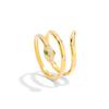 Anillo de Dedo de Serpiente, Diseño Fresco y Dulce, Nuevo Anillo de Diamante Chapado en Oro 2025, Lujo Accesible Joyería de Mano Personalizada