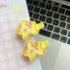 Grampo de Cabelo Estrela do Mar Amarelo Fofo para Meninas Estilo Ins Coração de Menina Presilha Lateral Presilha para Franja Estilo Japonês Amarelo Leite Cartoon Headwear para Mulheres