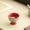 Xícara de Chá de Porcelana Azul e Branca de Jingdezhen, Xícara de Mestre, Xícara de Degustação, Xícara com Padrão de Janela e Flor de Ameixa, Xícara de Chá Vermelha com Padrão de Parede de Palácio em Cerâmica, Conjunto de Chá Kung Fu