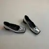Couro de Vaca~Sapatos Femininos de Salto Bloco Estilo Francês, Deslumbrantes e Confortáveis, Sapatilhas de Salto Alto, Sapatos Mary Jane Retro com Laço