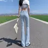 Jeans de Micro-Bota para Mujer Diseño Primavera y Otoño 2026 Nicho Cintura Alta Corte Delgado Favorecedores Versátiles Pantalones Bootcut para Mujer Petite