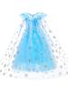 Vestido de Princesa Elsa sin Mangas Frozen Elsa Vestido de Niña Azul Falda Abullonada Dropshipping Transfronterizo