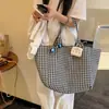 Versão Coreana da Nova Bolsa de Ombro de Lona Portátil de Grande Capacidade Lado Duplo para Mães e Bebês, Bolsa de Compras Leve para Passeios, Bolsa Tote para Mamães