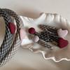 Scrunchie Rosa Laço Doce Tecido Xadrez Elástico de Cabelo para Mulheres Corda de Cabelo de Menina Vintage Acessório de Cabelo Faixa de Cabeça Ornamento de Cabelo