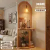 Divisor de Pantalla Tejido de Ratán Madera Maciza Usado Sala de Estar Entrada Directamente Frente a la Puerta Pantalla Base Pasillo Dormitorio Nuevo Estante de Almacenamiento de Arte