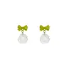 Pendientes Frescos y Dulces con Lazo Estilo Bosque para Mujer, Pendientes Colgantes Versátiles y Elegantes de Flor de Rosa, Accesorios de Oreja Florales de Moda