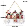 Decoración de letrero de madera navideño de Amazon transfronterizo, letrero redondo, colgante de madera de puerta de Papá Noel y muñeco de nieve