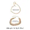 B3998 Conjunto de Pulseiras Versátil com Fivela OT Geométrica Simples para Mulheres Criativo Estilo Misto Pulseira Multicamadas com Pedras Redondas Incrustadas de Strass