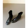 Botines bajos de cuero suave de punta cuadrada estilo británico, nuevo modelo primavera-verano 2026, botas versátiles de tacón grueso adelgazantes para mujer