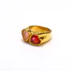 Diseño de nicho ins europeo y americano lujo ligero anillo de titanio y acero con gema en forma de corazón moda femenina corazón anillo de oro de 18 quilates al por mayor
