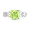 Anillo de Cubo de Azúcar Cortado Flor de Hielo de Piedra Preciosa Colorida Más Vendido en Tiktok, Diamante de Alto Carbono Súper Brillante, Anillo Chapado en Oro Real, Dropshipping de Transmisión en Vivo