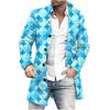 Comercio Exterior Otoño e Invierno Nuevo Abrigo de Lana Estampado Retro de Cuello Alto para Hombre Abrigo Casual para Hombre