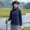 Chamarra de forro polar con cuello alto para deportes al aire libre, cárdigan grueso y cálido, capa interior para mujer para cortavientos