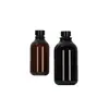 Frasco de Plástico para Enxaguante Bucal Preto 500ml, Frasco Refilável de Vidro Puro para Cosméticos e Skincare de Alto Padrão Fosco 300ml