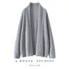 Cardigan/Xale de Tricô de Caxemira Estilo Francês Suave Sem Botões Feminino Outono/Inverno Nova Temporada Elegante Temperamento Peça de Cima Externa