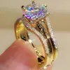 Huajie Venta Caliente Anillo de Circonita Cúbica de Seis Garras de Moda Anillo Individual Popular para Damas Europeas y Americanas Anillo de Compromiso para Cena