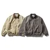 Yidao Vintage 2026 Primavera Nuevo Japonés Retro Bolsillo Múltiple con Cremallera Color de Contraste Cuello Campana Holgado Chaqueta de Trabajo