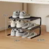 Zapatero bajo cama, estante para zapatos, estante de capas, estante divisor de zapatero, solución de almacenamiento de zapatos, soporte de zapatos de doble capa bajo la cama para dormitorio