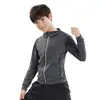 Jaqueta esportiva infantil, com capuz, zíper, secagem rápida, respirável, para corrida e fitness, top de treino refletivo para meninos