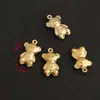 Pingente de urso oco em aço inoxidável que preserva a cor, borboleta, abelha e pingentes de animais para pulseiras, colares e outros acessórios de joalheria DIY
