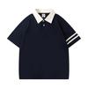 Polo de Lapela Personalizada de Manga Curta para Homens no Verão Solta Casual com Estampa de Logotipo Camisa Cultural Polo de Seda Gelo