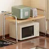 Estante para microondas de cocina estilo mediados de siglo, estante para horno de encimera, estante de almacenamiento multifuncional extraíble para olla arrocera