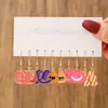 Pendientes de Halloween con un Diseño de Fantasma Blanco Peculiar y Exagerado, Ganchos de Oreja Creativos de Aleación, Pendientes de Goteo de Aceite de Estilo Europeo y Americano para Mujer