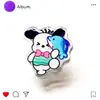 Mercancía de dibujos animados acrílicos Sanrio clip de PP para estudiante papelería clip vertical multifuncional para examen papel documento nota