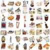 50 registros de memoria diario de mano retro material decorativo DIY pegatinas papelería estudiantil transfronteriza pegatinas venta al por mayor