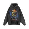 Original marca de moda spoof cartoon print vintage lavado velho suéter com capuz masculino e feminino casual all-match top hoodie