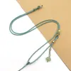 Collar con Cordón para Colgante de Jade de Vaina de Loto de una Sola Cara Tejido a Mano con Cuerda Fina, Colgante de Jade Aventurina Dorado con Cuerda Ajustable