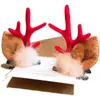 Ciervo de Navidad Cuerno Pinza para el Cabello Diadema Nuevo Cuerno Flocado Tocado Bola de Pelo Hongo de Navidad Pinza para el Cabello Evento Navideño Regalo