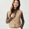 Cárdigan Suéter Chaleco de Cachemira Clásico para Mujer Cuello en V Holgado Estilo de Lujo Ligero Temperamento Suéter Base de Punto