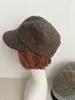 Gorra de Boucle Estilo Coreano con Visera de Pato para Mujer, Gorra de Boina Engrosada Otoño/Invierno, Calidez, Temperamento, Gorra de Jinete, Gorra Ecuestre Retro