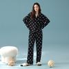 [Algodón Antibacteriano] Nuevo Pijama de Algodón Puro de Manga Larga para Mujer Otoño Estampado de Lunares Franceses Categoría a Conjunto de Ropa para el Hogar