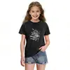 Camiseta Informal Elegante de Manga Corta para Niñas, Estilo Retro Vintage, Algodón Puro Lavado, Top de Verano Amazon