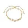 Joias femininas de luxo leve com zircônia cravejada em microfusion, banhadas a ouro real, pulseira geométrica estilo cubo de açúcar, pulseira estilo executivo atacado