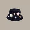 Sombrero de pescador de felpa dulce estrella de Corea del Sur para mujer invierno engrosado cálido protección para las orejas sombrero de cuenca femenino suave glutinoso combinable que hace ver el rostro pequeño