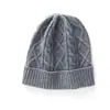 Gorro de Punto de Cachemira para Mujer de Invierno Versátil de Moda para Salir Cálido Gorro con Patrón de Diamantes Gorro Juvenil Engrosado