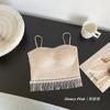 Camisole Estilo Pure Wish Tomara-que-caia Top Interno Slim-fit Top para Usar por Cima Confortável Respirável Faixa para o Peito Sutiã com Bojo Fixo Sem Costura