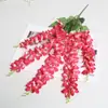 Guirnalda Artificial de Flores de Glicinia para Decoración de Techo de Boda, Enredadera de Plástico de Planta Verde con Pequeñas Cestas Colgantes
