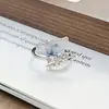 Anillo Abierto de Mariposa Serie Gota de Aceite Esmaltado Circonita Diseño de Nicho Lujo Accesible Gama Alta Versátil Anillo Personalizado para Mujeres