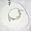 Pulsera de Cerámica Jingdezhen Nueva Pulsera de Cerámica China Joyería Estudiante Estilo Tíbet Cuerda Trenzada a Mano Puesto Regalo para Estudiante