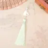 Colgante de Borla Larga de Vinagre Conejo de Jade Blanco de Mediados de Otoño Colgante de Bolsita Estilo Antiguo DIY Bolsas Accesorios Hanfu Venta al por Mayor