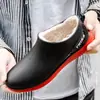 Botas de Lluvia Bajas para Hombre, Caña Corta de Verano Antideslizantes Impermeables Botas de Trabajo de Chef Forradas de Lana Resistentes al Desgaste para Obra Zapatos de Goma Ligeros
