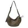 Bolsa de Lona Popular con Estampado de Leopardo de Este Año para Mujer Otoño e Invierno 2025 Nueva Moda Versátil Casual Ligera para Hombro Cruzada